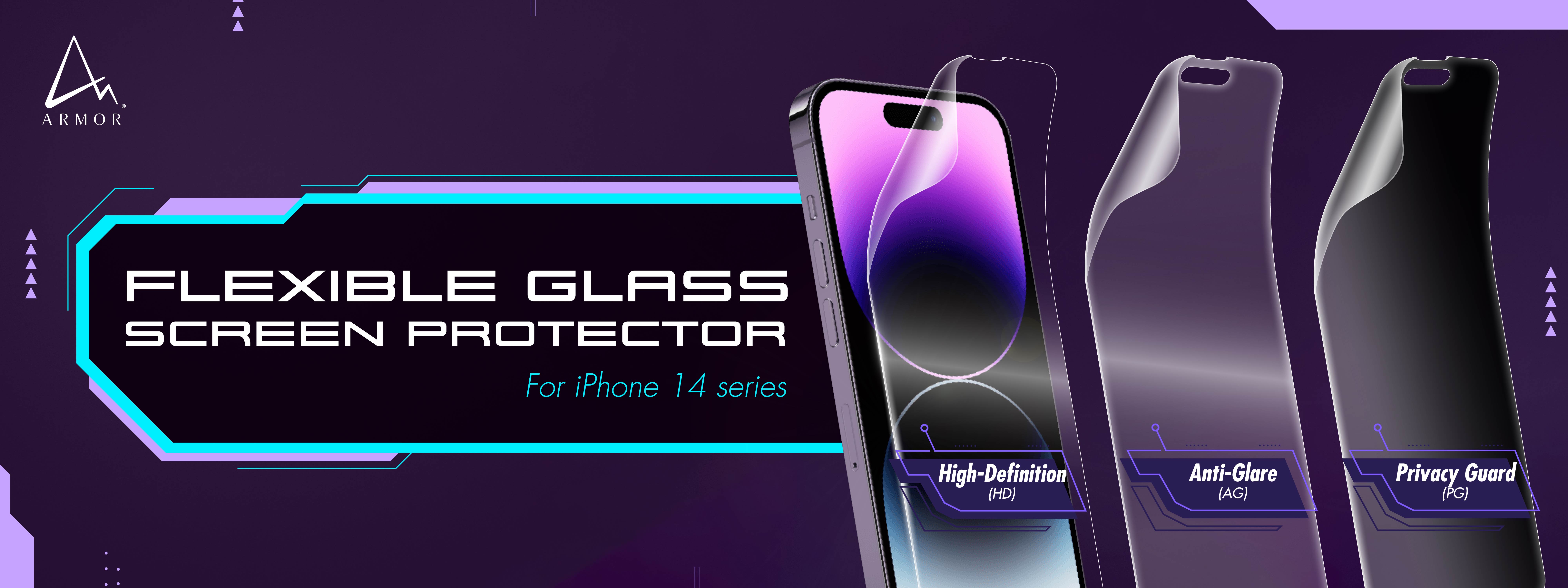 iPhone 14 - Flexible Glass Screen Protector HG / AG / PG