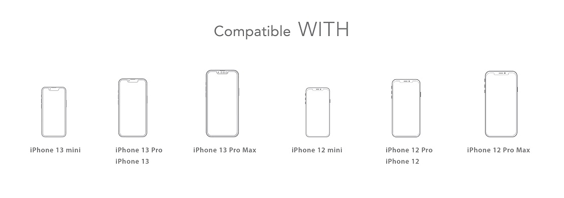 Compatible with: iPhone 13 mini, iPhone 13 Pro, iPhone 13, iPhone 13 Pro Max, iPhone 11 Pro, iPhone X/XS, iPhone 11, iPhone XR, iPhone 11 Pro Max, iPhone XS Max